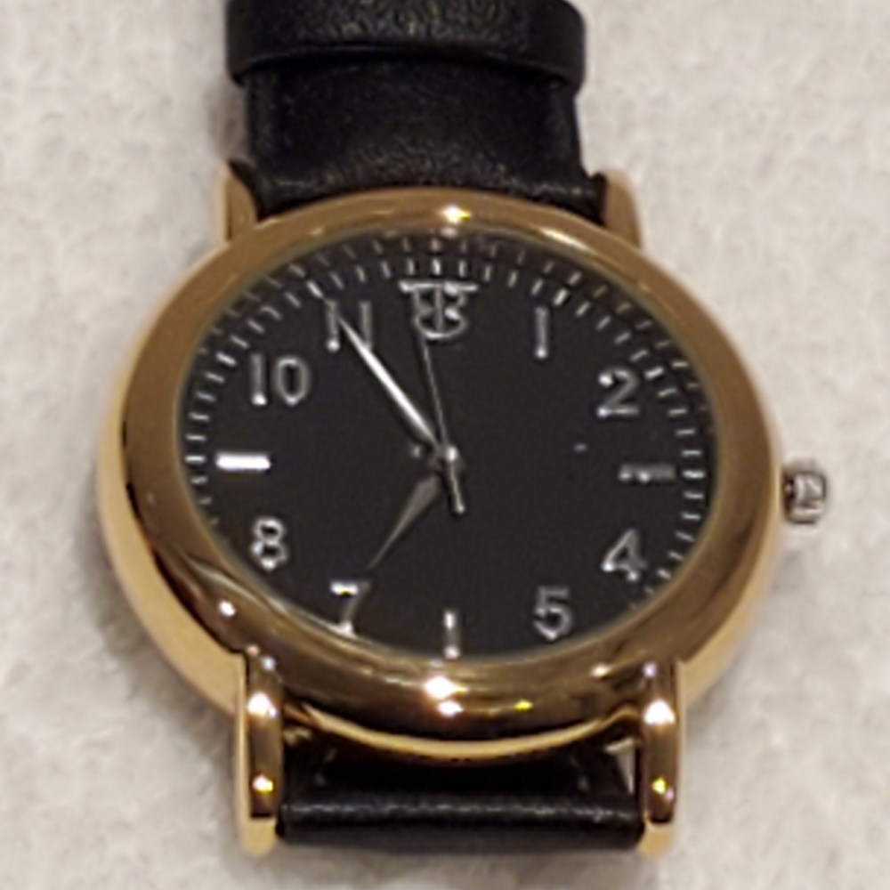 Men's Black faced watch